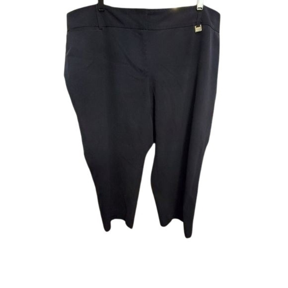 Ellen Tracy Plus Size Black Cropped Trouser Career‎ Dress Pants 18W Stretch